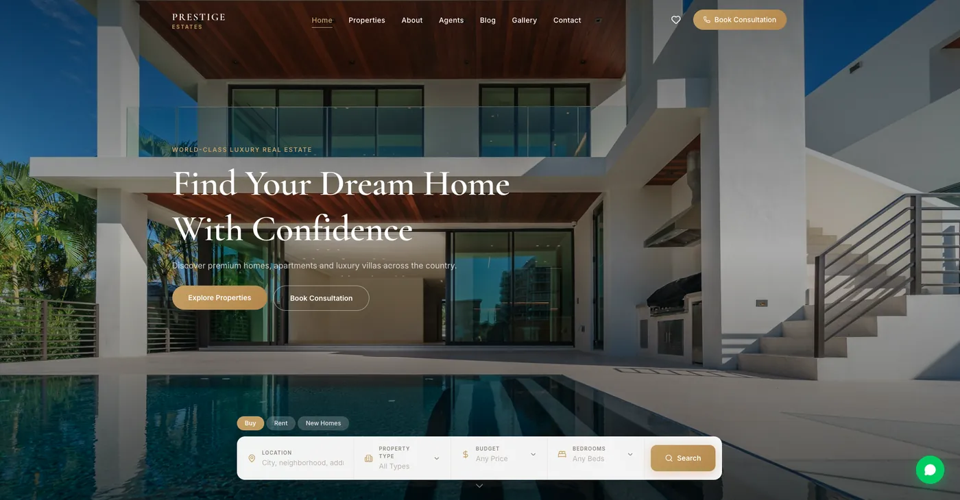 Prestige Estates — Website Design project by notsureux